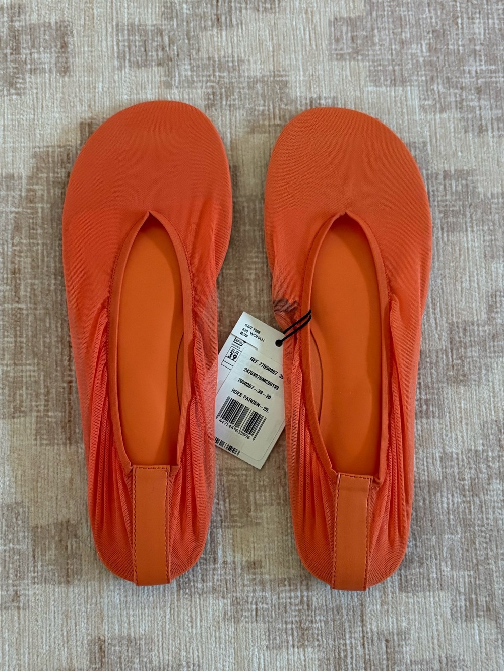 MANGO SEMI-TRANSPARENT MESH BALLET FLATS 39 - Picture 6 of 14